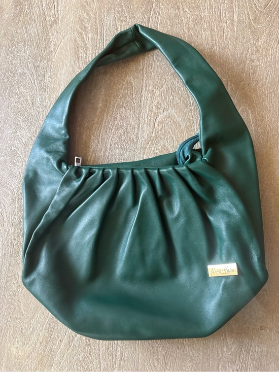 Nora Yahn Handbags - Green Ruched Hobo Bag leather by Nora Yahn